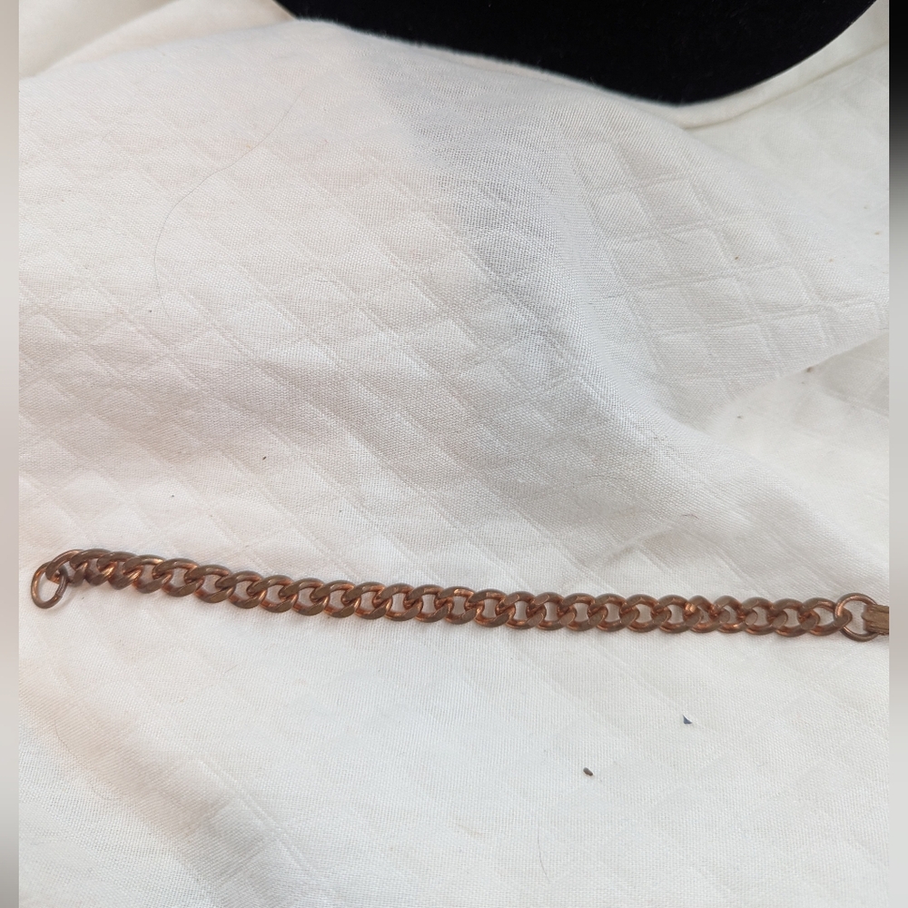 Mid-Century Solid Copper Chain Link Bracelet - image 1